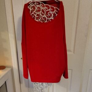 Vibrant Red Crew Neck Sweater